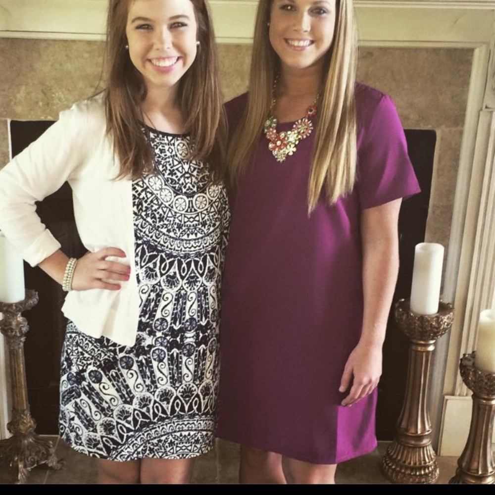 Violet Short Sleeve Shift Dress